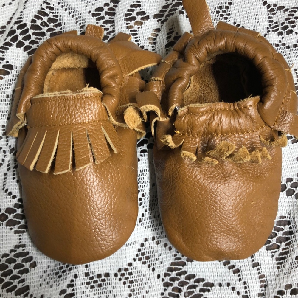 All leather moccasins